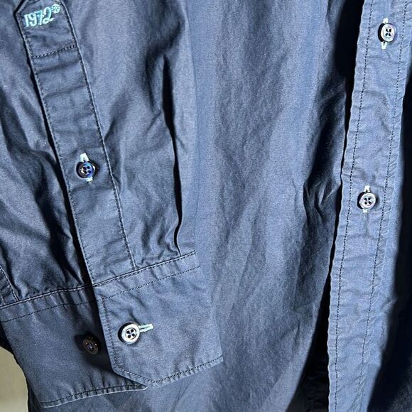 Ecko Unltd Mens Button Down Shirt Plaid Patch Logo Cotton Rhino Brand Blue XXL - Picture 3 of 16